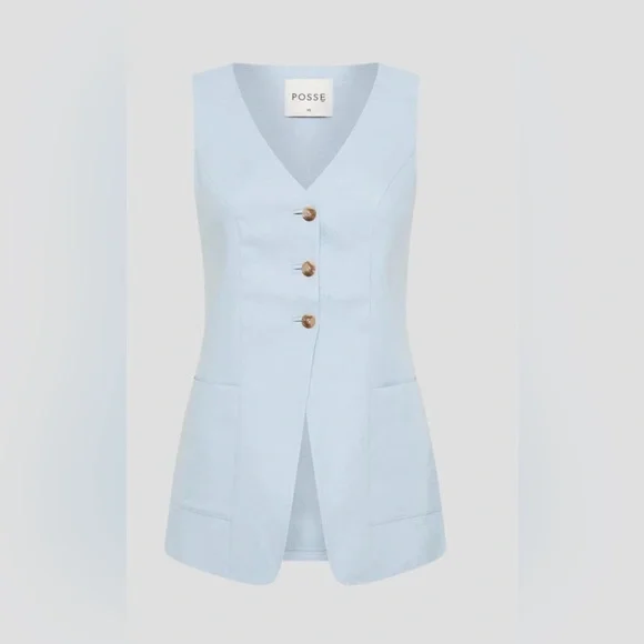 Posse Lorenzo Vest and Parker Trousers Set, M, Silver Blue - Picture 7 of 11